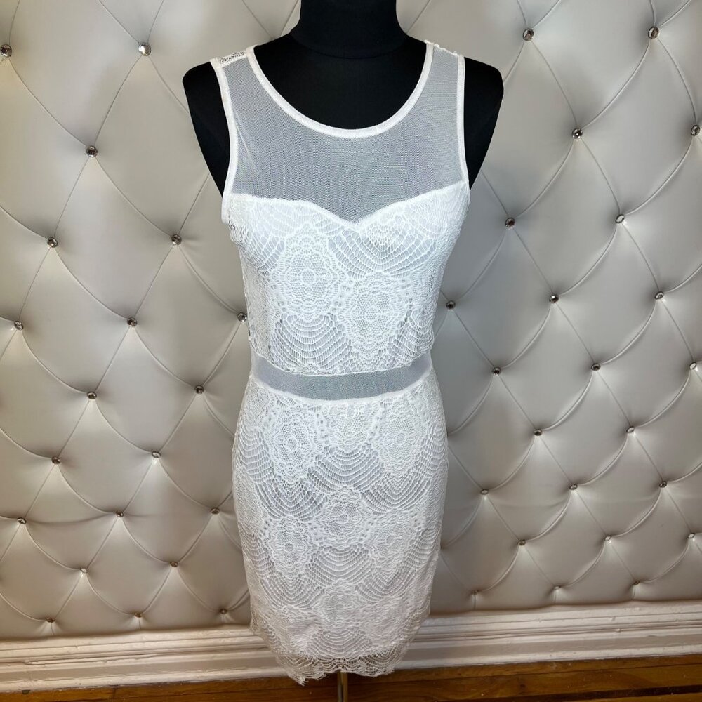 Shop WTD Elegant White Lace Dress Size L